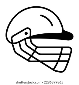 Check out this hand drawn icon of a cricket helmet 