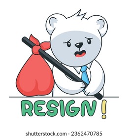 Check out this hand drawn sticker of job resign