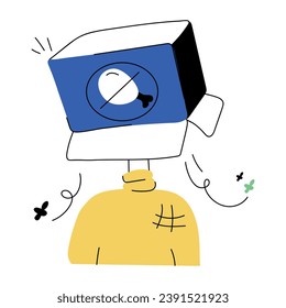 Echa un vistazo a esta ilustración hecha a mano sin comida 