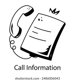 Check out this hand drawn icon of call information 