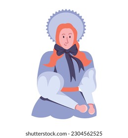 Check out this handy flat illustration of a peasant woman 