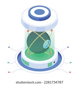 Sehen Sie sich dieses praktische isometrische Icon der Naturwissenschaften an 