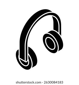 Check out this isometric filled icon of headphones