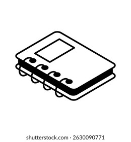 Echa un vistazo a este icono de diario lleno de isométricos