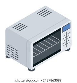 Check out this isometric icon of a microwave oven