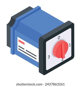 Check out this isometric icon of changeover switch