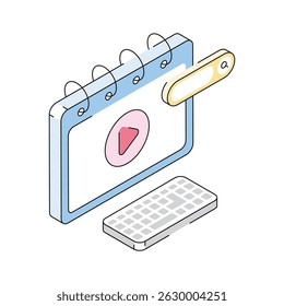 Check out this isometric icon of video marketing