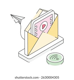Check out this isometric icon of video message