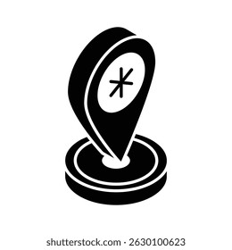 Echa un vistazo a este icono isométrico para la ubicación del hospital