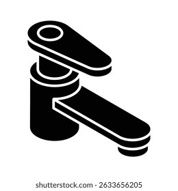 Check out this isometric icon of metal bathroom tap