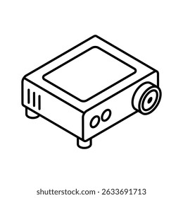 Echa un vistazo a este icono isométrico del proyector