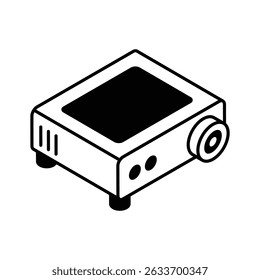 Echa un vistazo a este icono isométrico del proyector