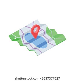Check out this isometric icon of map location pointer