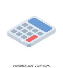 Check out this isometric icon of calculator with display