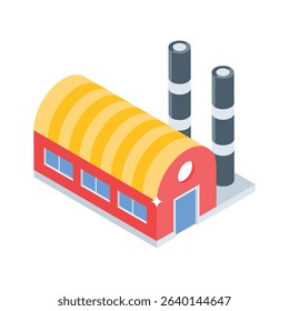 Check out this isometric icon of industrial warehouse