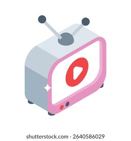 Check out this isometric icon of tv commercial broadcast