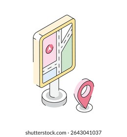 Echa un vistazo a este icono isométrico del sistema del panel de navegación