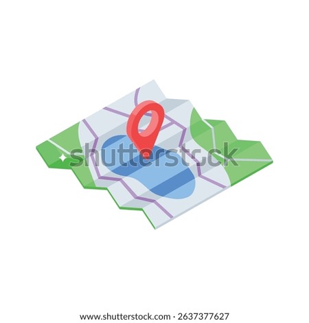 Check out this isometric icon of map location pointer