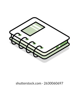 Echa un vistazo a este icono de esquema isométrico de diario