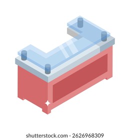 Echa un vistazo a este icono de estilo isométrico de la recepción