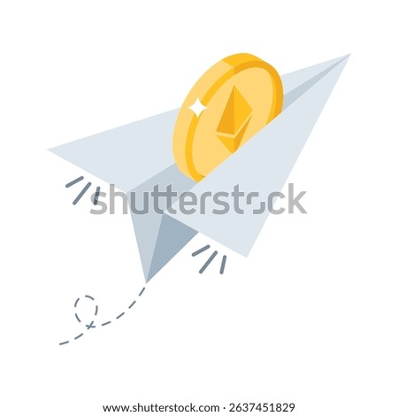 Check out this isometric style icon of litecoin send money