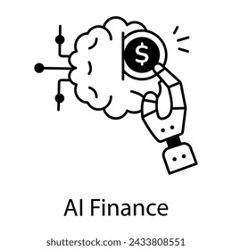 Check out this line icon of ai finance