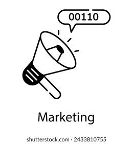 Check out this line icon of marketing