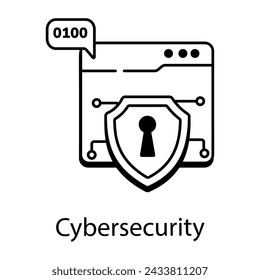 Echa un vistazo a esta línea icono de la ciberseguridad