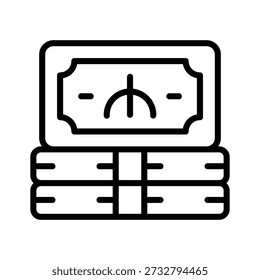 Echa un vistazo a este icono de línea que muestra el diseño de manat azerbaiyano