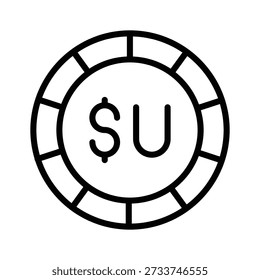 Check out this line icon showing uruguayan peso design