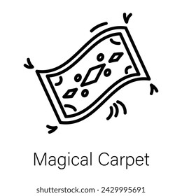 Check out this line style icon of magical carpet 