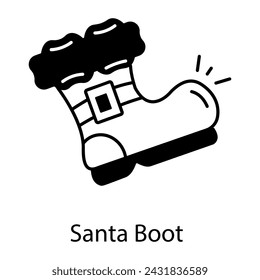 Check out this line style icon of santa boot