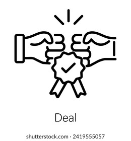 Check out this linear icon of deal 