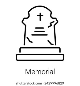 Echa un vistazo a este icono lineal de un monumento 
