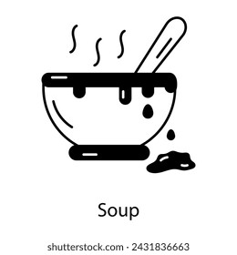 Check out this linear icon of soup bowl