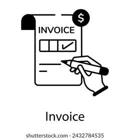 Check out this linear icon of an invoice