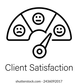 Check out this linear icon of client satisfaction 