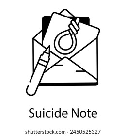 Seht euch dieses lineare Symbol eines Abschiedsbriefes an