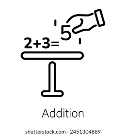 Check out this linear icon of value addition 