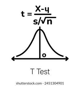 Check out this linear icon of t test 