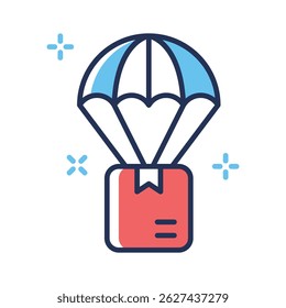 Echa un vistazo a este icono lineal de la entrega de aire