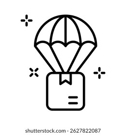 Echa un vistazo a este icono lineal de la entrega de aire