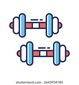 Schauen Sie sich dieses lineare Symbol von Hanteln für körperliche Fitness
