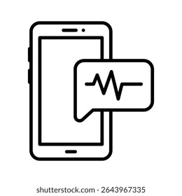 Echa un vistazo a este icono lineal para la notificación de mensajes médicos
