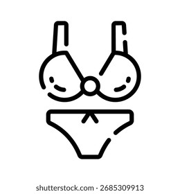 Echa un vistazo a este icono lineal de bikini de lunares
