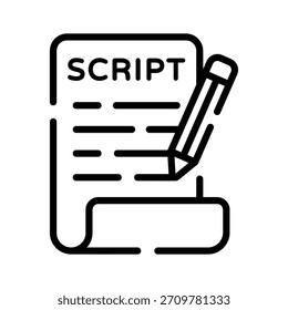 Check out this linear icon of event script writing