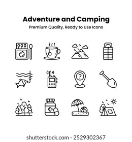 Check Out This Modern Flat Set of Icons for Adventure Enthusiasts