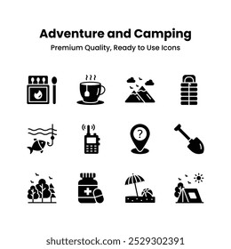 Check Out This Modern Flat Set of Icons for Adventure Enthusiasts