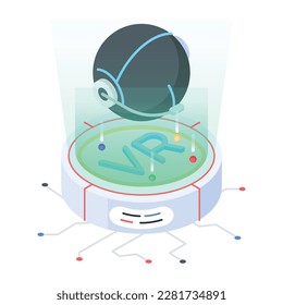 Echa un vistazo a este icono isométrico moderno de un asistente virtual 