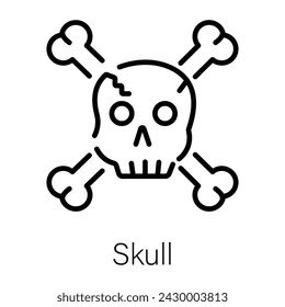 Check out this outline icon of skull bones 